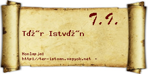 Tér István névjegykártya